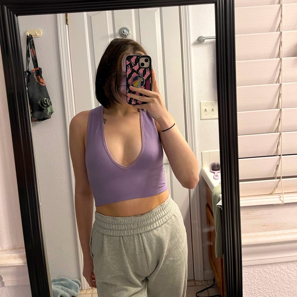 UO purple v neck tank